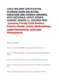 CHILD WELFARE CERTIFICATION &lpar;FLORIDA&rpar; EXAM 300 ACTUAL QUESTIONS AND CORRECT ANSWERS WITH RATIONALE LATEST UPDATE ALREADY GRADED A&plus; ASSURED PASS 