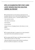 NFPA 24 EXAMINATION PREP STUDY GUIDE&NewLine;LATEST UPDATED PRACTICE SOLUTION&NewLine;VERIFIED 100 PERCENT