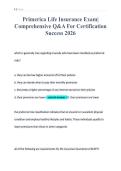Primerica Life Insurance Exam&vert;&NewLine;Comprehensive Q&A For Certification&NewLine;Success 2026