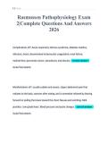 Rasmussen Pathophysiology Exam&NewLine;2&vert;Complete Questions And Answers&NewLine;2026