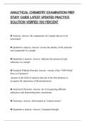 ANALYTICAL CHEMISTRY EXAMINATION PREP&NewLine;STUDY GUIDE LATEST UPDATED PRACTICE&NewLine;SOLUTION VERIFIED 100 PERCENT