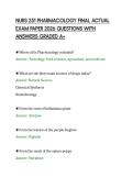 NURS 251 PHARMACOLOGY FINAL ACTUAL EXAM PAPER 2026 QUESTIONS WITH ANSWERS GRADED