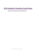 ACS Analytical Chemistry Actual Exam&NewLine;Questions with Answers&vert; Latest&vert; Guaranteed Pass&NewLine;