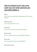 NURS 251 PHARMACOLOGY FINAL EXAM SCRIPT 2026 TEST PAPER QUESTIONS AND SOLUTIONS