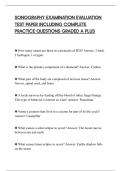 SONOGRAPHY EXAMINATION EVALUATION&NewLine;TEST PAPER INCLUDING COMPLETE&NewLine;PRACTICE QUESTIONS GRADED A PLUS
