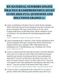 RN MATERNAL NEWBORN ONLINE&NewLine;PRACTICE B COMPREHENSIVE STUDY&NewLine;GUIDE 2026 FULL QUESTIONS AND&NewLine;SOLUTIONS GRADED A&plus;&NewLine;