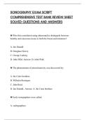 SONOGRAPHY EXAM SCRIPT&NewLine;COMPREHENSIVE TEST BANK REVIEW SHEET&NewLine;SOLVED QUESTIONS AND ANSWERS&NewLine;