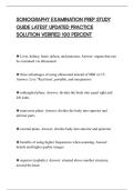 SONOGRAPHY EXAMINATION PREP STUDY&NewLine;GUIDE LATEST UPDATED PRACTICE&NewLine;SOLUTION VERIFIED 100 PERCENT