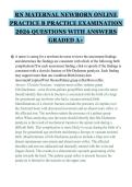 RN MATERNAL NEWBORN ONLINE&NewLine;PRACTICE B PRACTICE EXAMINATION&NewLine;2026 QUESTIONS WITH ANSWERS&NewLine;GRADED A&plus;
