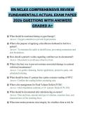 RN NCLEX COMPREHENSIVE REVIEW&NewLine;FUNDAMENTALS ACTUAL EXAM PAPER&NewLine;2026 QUESTIONS WITH ANSWERS&NewLine;GRADED A&plus;&NewLine;
