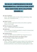 RN NCLEX COMPREHENSIVE REVIEW&NewLine;FUNDAMENTALS CERTIFICATION SCRIPT&NewLine;2026 QUESTIONS WITH SOLUTIONS&NewLine;GRADED A&plus;&NewLine;