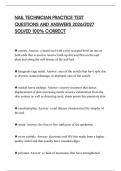 NAIL TECHNICIAN PRACTICE TEST&NewLine;QUESTIONS AND ANSWERS 2026&sol;2027&NewLine;SOLVED 100&percnt; CORRECT