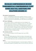 RN NCLEX COMPREHENSIVE REVIEW&NewLine;FUNDAMENTALS COMPREHENSIVE STUDY&NewLine;GUIDE 2026 FULL QUESTIONS AND&NewLine;SOLUTIONS GRADED A&plus;&NewLine;