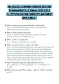 RN NCLEX COMPREHENSIVE REVIEW&NewLine;FUNDAMENTALS FINAL TEST 2026&NewLine;QUESTIONS WITH CORRECT ANSWERS&NewLine;GRADED A&plus;