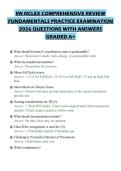 RN NCLEX COMPREHENSIVE REVIEW&NewLine;FUNDAMENTALS PRACTICE EXAMINATION&NewLine;2026 QUESTIONS WITH ANSWERS&NewLine;GRADED A&plus;&NewLine;