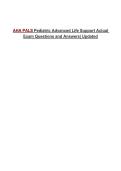 AHA PALS Pediatric Advanced Life Support Actual Exam Questions and Answers&vert; Updated