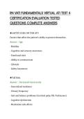 RN VATI FUNDAMENTALS VIRTUAL ATI TEST 4&NewLine;CERTIFICATION EVALUATION TESTED&NewLine;QUESTIONS COMPLETE ANSWERS&NewLine;