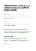 RN VATI FUNDAMENTALS VIRTUAL ATI TEST 4&NewLine;UPDATED ACTUAL EXAM QUESTIONS AND&NewLine;CORRECT ANSWERS&NewLine;