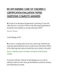 RN VATI NURSING CARE OF CHILDREN C&NewLine;CERTIFICATION EVALUATION TESTED&NewLine;QUESTIONS COMPLETE ANSWERS&NewLine;