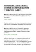RN VATI NURSING CARE OF CHILDREN C&NewLine;COMPREHENSIVE TEST PAPER QUESTIONS&NewLine;AND SOLUTIONS GRADED A&plus;