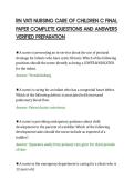RN VATI NURSING CARE OF CHILDREN C FINAL&NewLine;PAPER COMPLETE QUESTIONS AND ANSWERS&NewLine;VERIFIED PREPARATION&NewLine;