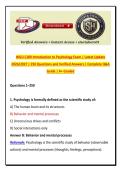 WGU C180 Introduction to Psychology Exam &vert; Latest Update 2026&sol;2027 &vert; 250 Questions and Verified Answers &vert; Complete Q&A Guide &vert; A&plus; Graded