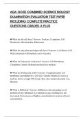 AQA GCSE COMBINED SCIENCE BIOLOGY&NewLine;EXAMINATION EVALUATION TEST PAPER&NewLine;INCLUDING COMPLETE PRACTICE&NewLine;QUESTIONS GRADED A PLUS