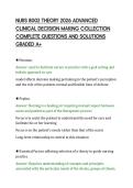 NURS 8002 THEORY 2026 ADVANCED CLINICAL DECISION MAKING COLLECTION COMPLETE
