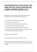 ICHS PHARMACOLOGY EXAM ACTUAL TEST&NewLine;PAPER WITH FULL SOLVED QUESTIONS AND&NewLine;CORRECT ANSWERS GRADED A PLUS 