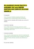 RN LEADERSHIP ONLINE PRACTICE A&NewLine;ASSESSMENT TEST 2026 VERIFIED&NewLine;QUESTIONS AND COMPLETE SOLUTIONS&NewLine;GRADED A&plus;