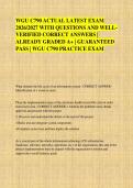 WGU C790 ACTUAL LATEST EXAM &NewLine;2026&sol;2027 WITH QUESTIONS AND WELL&NewLine;VERIFIED CORRECT ANSWERS &vert; &NewLine;ALREADY GRADED A&plus; &vert; GUARANTEED &NewLine;PASS &vert; WGU C790 PRACTICE EXAM 