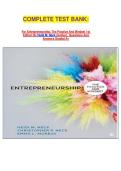 COMPLETE TEST BANK&colon;   For Entrepreneurship&colon; The Practice And Mindset 1st Edition By Heidi M&period; Neck &lpar;Author&rpar;&comma; Questions And Answers Graded A&plus;