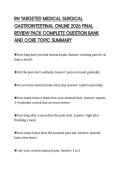RN TARGETED MEDICAL SURGICAL&NewLine;GASTROINTESTINAL ONLINE 2026 FINAL&NewLine;REVIEW PACK COMPLETE QUESTION BANK&NewLine;AND CORE TOPIC SUMMARY