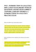 WGU - INTRODUCTION TO ANALYTICS &NewLine;D491 LATEST EXAM 2026&sol;2027 WITH 270 &NewLine;QUESTIONS AND DETAILED CORRECT &NewLine;ANSWERS &vert; ALREADY GRADED A&plus; &vert; &NewLine;INTRODUCTIONS TO ANALYTICS &NewLine;PRACTICE EXAM