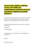 RN VATI ADULT MEDICAL SURGICAL&NewLine;ACTUAL TEST PAPER 2026&NewLine;COMPREHENSIVE QUESTIONS DETAILED&NewLine;RATIONALES COMPLETE SOLUTIONS&NewLine;GRADED A&plus;