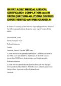RN VATI ADULT MEDICAL SURGICAL&NewLine;CERTIFICATION COMPILATION 2026 IN&NewLine;DEPTH QUESTIONS ALL SYSTEMS COVERED&NewLine;EXPERT VERIFIED ANSWERS GRADED A&plus;&NewLine;