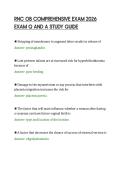 RNC OB COMPREHENSIVE EXAM 2026&NewLine;EXAM Q AND A STUDY GUIDE&NewLine;