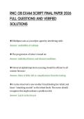 RNC OB EXAM SCRIPT FINAL PAPER 2026&NewLine;FULL QUESTIONS AND VERIFIED&NewLine;SOLUTIONS&NewLine;