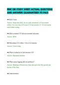 RNC OB STUDY SHEET ACTUAL QUESTIONS&NewLine;AND ANSWERS GUARANTEED TO PASS&NewLine;
