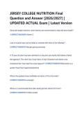 JERSEY COLLEGE NUTRITION Final &NewLine;Question and Answer &lbrack;2026&sol;2027&rsqb; &vert; &NewLine;UPDATED ACTUAL Exam &vert; Latest Version 