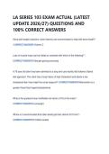 LA SERIES 103 EXAM ACTUAL &lpar;LATEST &NewLine;UPDATE 2026&sol;27&rpar; QUESTIONS AND &NewLine;100&percnt; CORRECT ANSWERS 