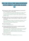 RNC-NIC FINAL TEST 2026 QUESTIONS&NewLine;WITH CORRECT ANSWERS GRADED&NewLine;A&plus;&NewLine;