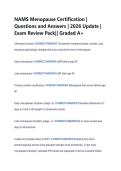 NAMS Menopause Certification &vert; &NewLine;Questions and Answers &vert; 2026 Update &vert; &NewLine;Exam Review Pack&vert;&vert; Graded A&plus; 