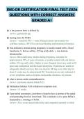 RNC-OB CERTIFICATION FINAL TEST 2026&NewLine;QUESTIONS WITH CORRECT ANSWERS&NewLine;GRADED A&plus;