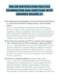 RNC-OB CERTIFICATION PRACTICE&NewLine;EXAMINATION 2026 QUESTIONS WITH&NewLine;ANSWERS GRADED A&plus;