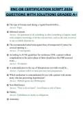 RNC-OB CERTIFICATION SCRIPT 2026&NewLine;QUESTIONS WITH SOLUTIONS GRADED A&plus;&NewLine;
