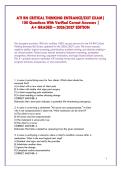 ATI RN Critical Thinking Entrance Exam 2026&sol;2027&colon; 100 Practice Questions with Rationales &vert; Pass Guaranteed&excl;