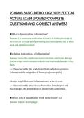 ROBBINS BASIC PATHOLOGY 10TH EDITION&NewLine;ACTUAL EXAM UPDATED COMPLETE&NewLine;QUESTIONS AND CORRECT ANSWERS&NewLine;