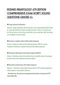 RODAKS HEMATOLOGY 6TH EDITION&NewLine;COMPREHENSIVE EXAM SCRIPT SOLVED&NewLine;QUESTIONS GRADED A&plus;&NewLine;