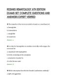 RODAKS HEMATOLOGY 6TH EDITION&NewLine;EXAMS SET COMPLETE QUESTIONS AND&NewLine;ANSWERS EXPERT VERIFIED&NewLine;